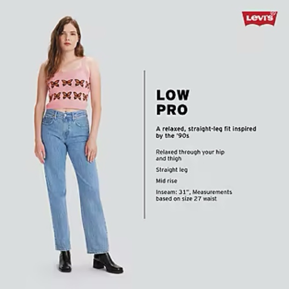 Levi’s Women’s Low Pro Straight Jeans - Light Wash - Size 27